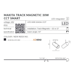 Alfa MAKITA TRACK MAGNETIC 30W CCT SMART AZ4843 AZZARDO